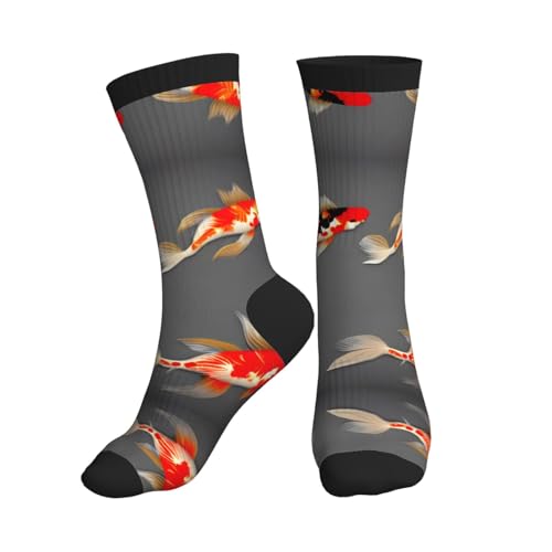 DRTGEDS Traditional Koi Carps With Spots Fashion Leisure Sports Socks Are Unisex To Keep Feet Dry Suitable Various Outdoor Sports