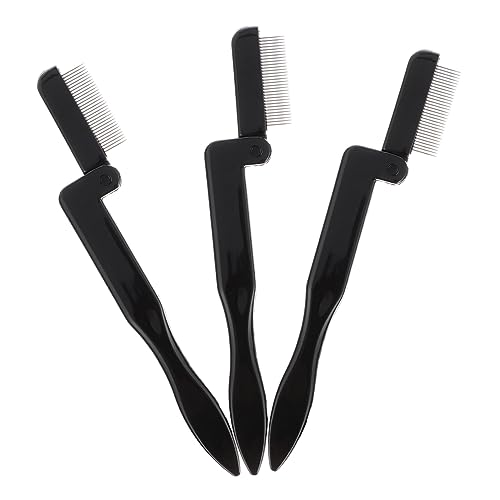 SOESFOUFU Steel Needle Eyebrow Comb 3pcs Curved Lash Comb Makeup Tool for Professional Use