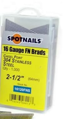 SpotNails 16120FNS 2-1/2" Stainless 16 Ga Brads (8/1M Clamshell Pk) 8M