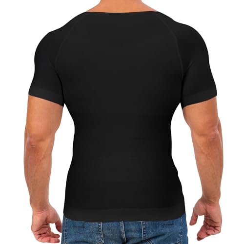 Mens Compression Shirt Tank Top Vest Body Shaper Slimming Undershirt Black Medium2