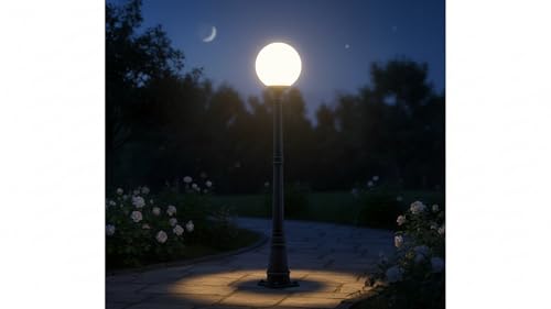 Image of Aspen Creative 28002-11, 8 inch White Acrylic Replacement Lamp Post Globe with 3-3 /4 inch Twist Lock Neck