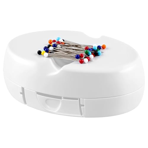 QWORK® Magnetisches Nadelkissen mit Schublade – Starker Magnet, inkl. 50 Quiltnadeln, Vielseitige Verwendung
