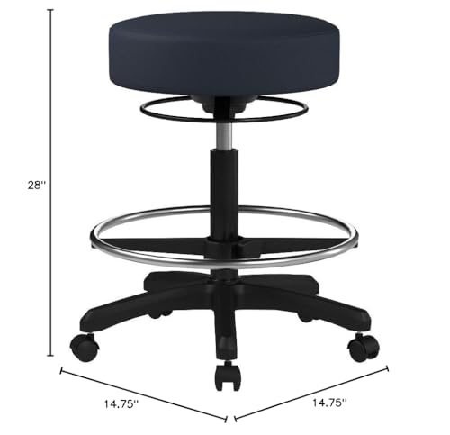 Image of Perch Life Height Adjustable Stool with Foot Ring | Medium Bench Height 20.5-28 inch | Imperial Fabric