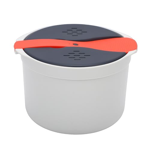 BAOFUYA Juego de Olla Arrocera para Microondas, Vaporera y Olla para Pasta, Perfecto para Cocinas Pequeñas y Dormitorios, Cocinar Arroz, Pasta Verduras