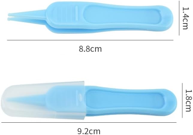6 PCS Nose Cleaning Tweezer Plastic Round Head Care Ear Nose Navel Clean Tool Nipper Plier Pincet Forceps for Nose Cleaning Pick Nipper