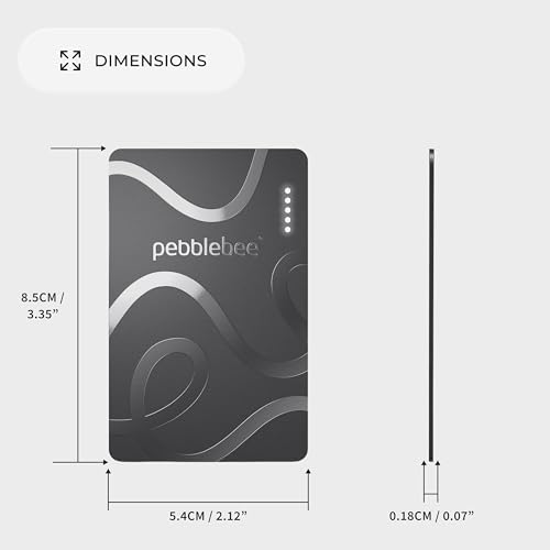 Image of Pebblebee Card 5 | Rechargeable Bluetooth Wallet Tracker Card | Thin Eco-Friendly Alternative Tracking Card to Air Tag & Android Tracker | 18-Month Battery | Inbuilt Link Scan-to-Return & Phone Finder