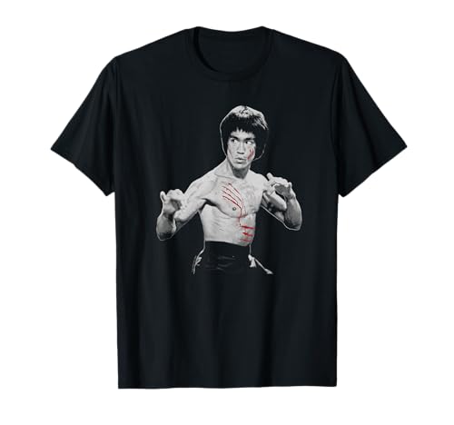 22BQXX00160A-002 Bruce Lee Iconic Martial Art Pose Monochrome Poster Maglietta