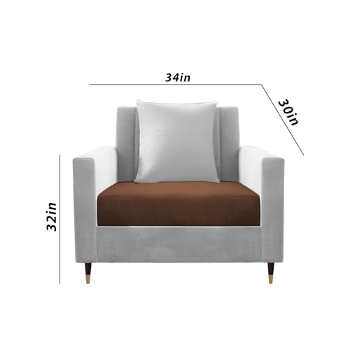 Image of Casaliving Garcia 3+2+1 Seater Sofa Set for Living Room (Brown Grey Colour) Premium Fabric Sofa