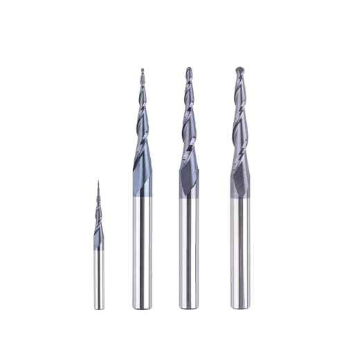 Fraise conique CNC R0.25 TiAN pour gravure 2D et 3D sur carbure monobloc d3.175mm