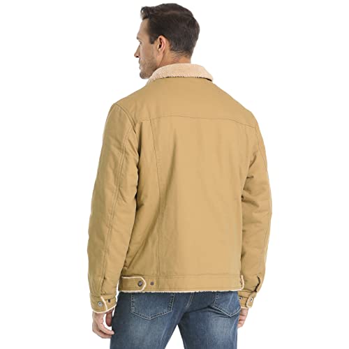 Men's Winter Jacket, Cotton Sherpa Fleece Lined Jacket, Warm Trucker Cargo Coats with Pockets2