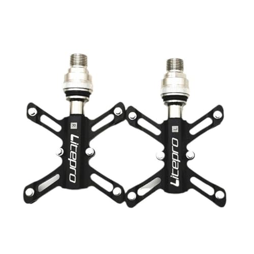 折りたたみ自転車のペダルアルミ合金軽量両面滑り止め左右セット forロードバイク/マウンテンバイクなど用(黒)