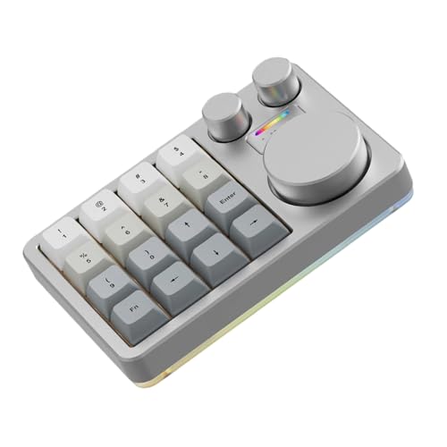 Programmable Small Keyboard Featuring 16 Keys Three Knobs for Customizable Macros Compatibles Multiple Systems Macros