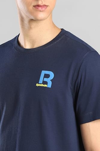 Image of Reebok Men's Comfortable Cotton T-Shirt, Regular Fit Casual Round Neck Tee
