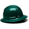 Pyramex Ridgeline Full Brim Hard Hat 4 Point Ratchet Green