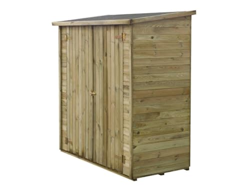 Abri Jardin Bois adossable Lipki - 1.79 x 0.9 x 1.78/1.87 m - 1.61 m² - 12 mm - avec Plancher