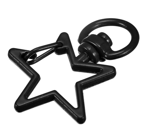 Image of Tia Strap Buckles Metal Clasps Lobster for Handbag, Spring Ring, Purse Dog Hook, Key Chain Swivel Trigger Snap Hook DIY and Purse Making Accessories (2, Black Star Shape Spring Hook-33x10mm)