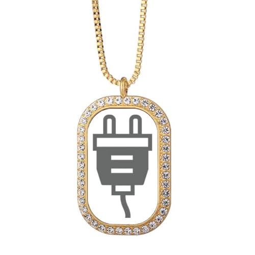 Collier pendentif câble de charge noir pour rompre la monotonie cristal doré