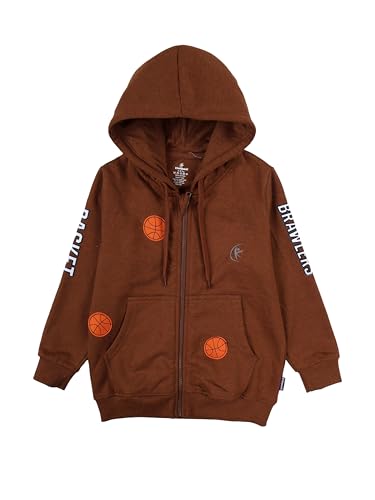Image of KiddoPanti Boys Solid Cotton Full Sleeve Zip-Up Front Open Hooded Sweatshirt