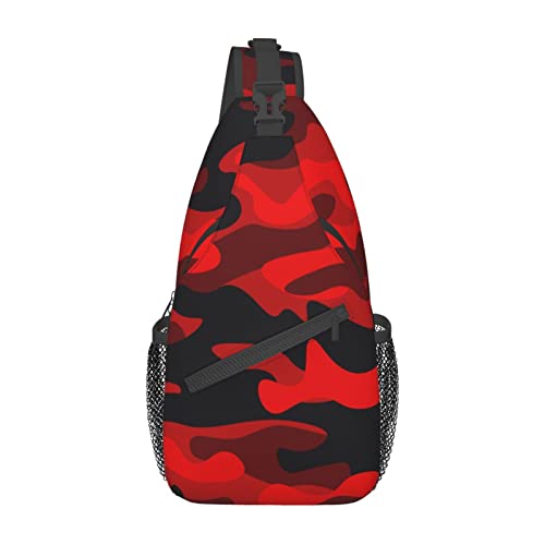 SUPLUCHOM-Sling-Bag-Military-Camouflake-Camo-Red-Black-Hiking-Daypack-Crossbody-Shoulder-Backpack-Travel-Chest-Pack-for-Men-Women