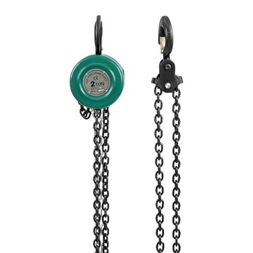 Susoso Polipasto, Polipasto manual con hebilla de seguridad Capacidad de carga 2T Altura de elevación máxima 3 m Uso seguro para granjas Verde