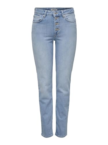 ONLY Damen Jeanshose ONLLILOU HW Slim Button LB DNM REA959, Light Blue Denim,33W / 34L – Ansicht 1
