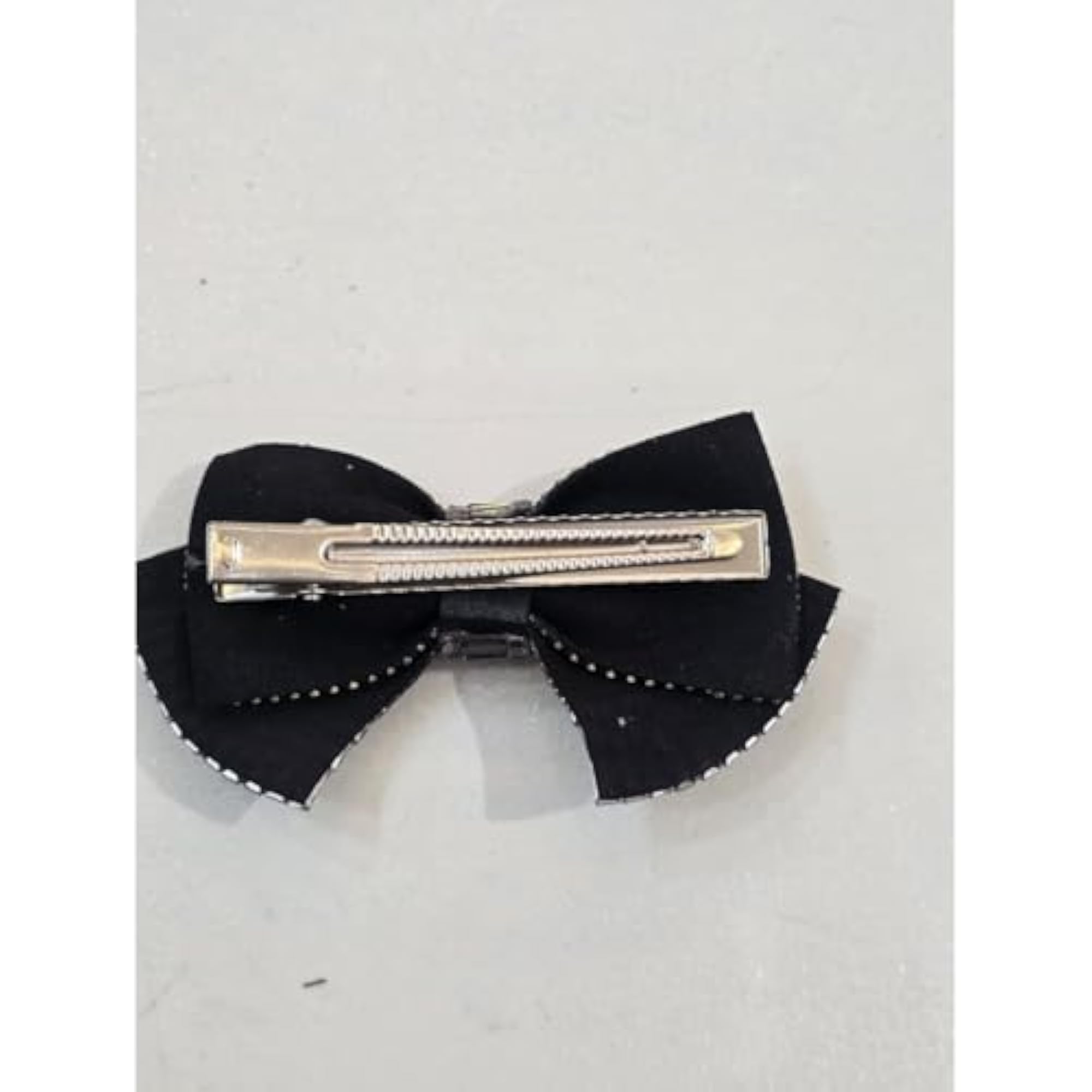 Elegant Black Silver Gray Bow Hair Clip