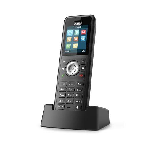 Yealink W59R Cordless Ruggedized DECT IP Phone, Base Station Not Included, 1.8-Inch Color Display, Power Adapter Included