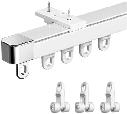 Silent Curtain Track - 5M (16.4FT) Wall-Mounted Rail for Office & Living Room - Smooth Sliding Curtains for Room Divider & Home Decor