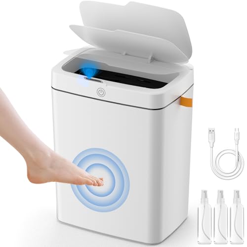 Consejos para Comprar Cubos de basura para baño los 10 mejores. 44 GALASALA Bote de Basura Cocina, 18L Botes de Basura baño Inteligente con Sensor, Cesto de Basura con Tapa Delgado y Compacto para Dormitorio, Oficina, Cocina