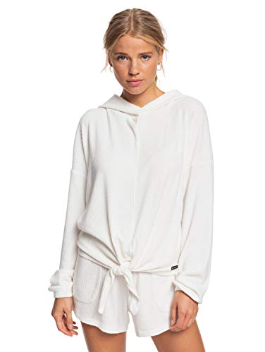 Roxy Junior's Staying in Cozy Pullover Hoodie, Snow White, L