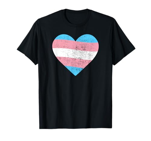 Vintage Transgender heart Flag LGBTQ Transgender Pride T-Shirt