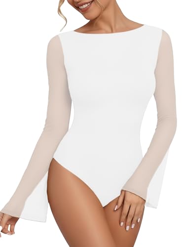 Design Elegante e Seducente: La nostra sexy bodysuit in pizzo trasparente è caratterizzata da un elegante motivo floreale che copre tutto il corpo, offrendo un effetto vedo-non-vedo che affascina. Indossalo con una canotta o indossalo direttamente per un look intrigante.