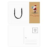 Juego de postal de Santa Claus con diseño de alfabeto griego Upsilon y silueta negra, 20 unidades