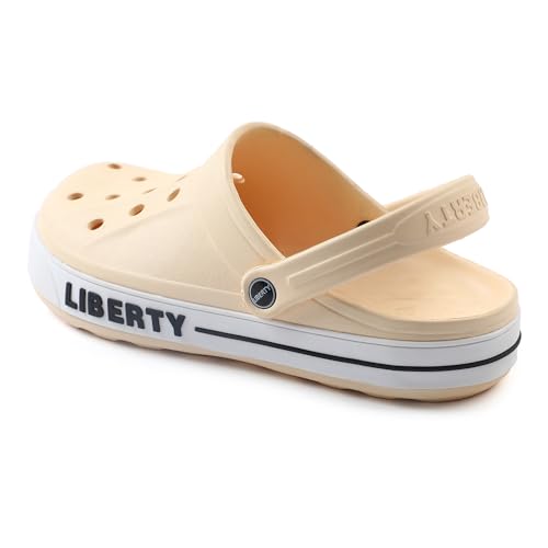 Image of Liberty A-HA LITEWALK Casual Slingback Clogs for Men with EVA Sole | Breathable and Lightweight | Soft Comfortable Footbed | Stylish Home Footwear | Slip On Comfort (Khakhi 8) Khaki