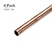 DTGN 12mm x 0.5mm x 100mm(ODxWall TxL) Copper Tube - 4Pack - Good for Machinery Equipment DIY Decorative Frame - Round Metal Tubing