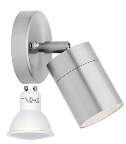 Long Life Lamp Company Adjustable Outdoor Wall Light LED 5w Stainless Steel Warm White 50w Equivalent ZLC10