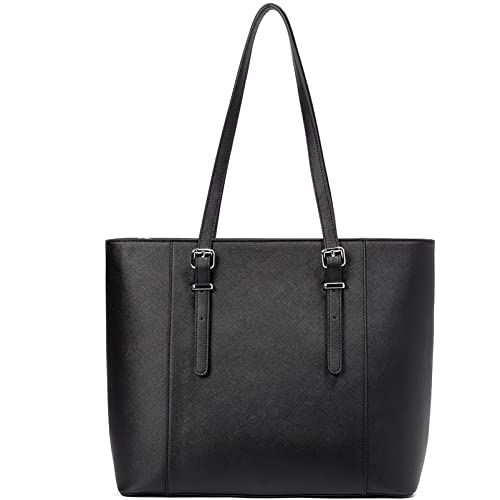 Image of Telena Laptop Tote Bag for Women, 15.6 Inch Shoulder Tote Bag Leather Briefcase for Women, Large Capacity Handbag Bags | 15.6 Inch