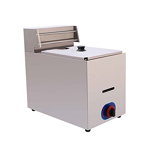 DFEDHF Gas Fryer Deep Fryer, Stainless Steel Gas Deep Fryer, Commercial Countertop Restaurant Fryer Gas Fryer, Large Capacity Single Tank Deep Fryer