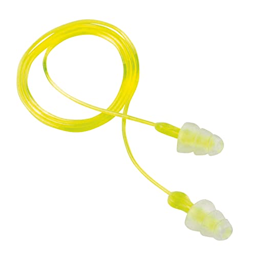 Image of Peltor Sport Tri-Flange Corded Reusable Earplugs, 3 Pair, Noise Reduction Rating (NRR) 26 dB,Comfortable Fit, Ideal for Range,Shooting & Hunting, Washable &Corded, Neon Yellow (97317-10C) (Pack of 2)