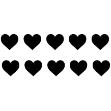 Set of 10 Heart Waterproof mini finger face neck Temporary Tattoo BLACK