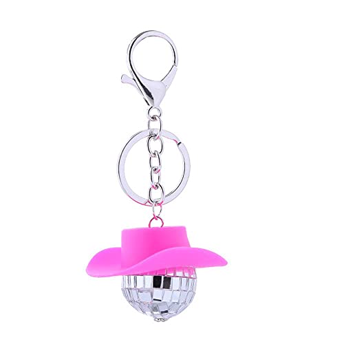 Soyzvteo Disco Ball Keychain Cowboy Hat Disco Ball Keychain Cowboy Hat Keychain Cowboy Cowgirl Hat Ornament Disco Ball Keyring-Pink #TOP8
