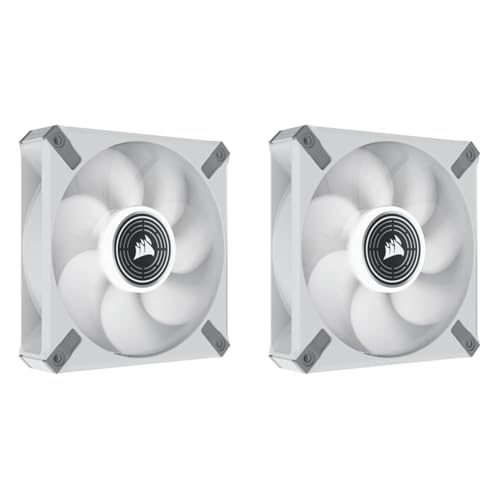 Image of CORSAIR ML120 LED Elite, 120mm Magnetic Levitation White LED Fan with AirGuide, Single Pack - White Frame (Pack of 2)