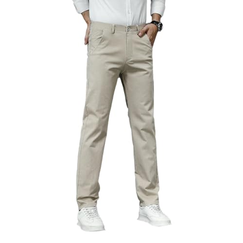 Pantalon décontracté élastique homme coupe droite confort
