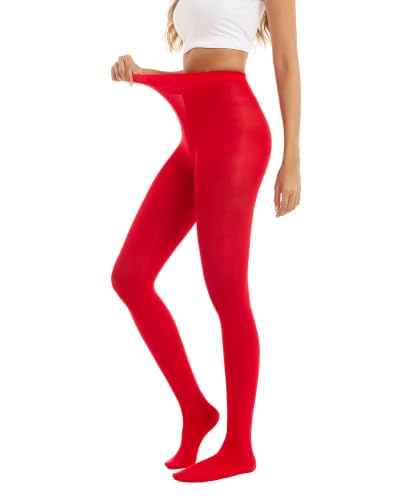 Image of Luxdovi Women Ultra Soft 50 Denier Silky Tights Semi Opaque Solid Color Pantyhose High Waist Footed Stockings