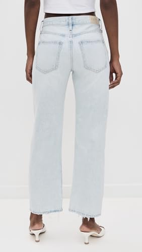Image of PISTOLA - Lexi Mid Rise, Signature Bowed Straight Jeans - Light Denim Jeans