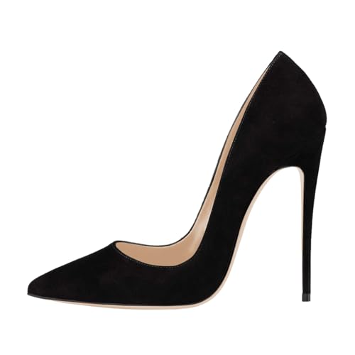 Pazzion Women Classic Closed Pointed Toe Super High Heel Pumps Fashion Slip On Stiletto Heeled Shoes for Casual Outdoor Outfit Size 4-16 US2