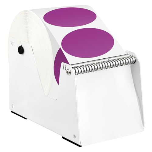 AmazingSpark 1 Pcs Label Dispenser Manual Adjustable Metal Sticker Roll Holder Sticker Dispenser Label Roll Holder Tape Organizer Stand for Office Home Business Tabletop