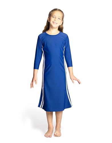 Image of Girl One Piece Modest Long Sleeve Swim Dress