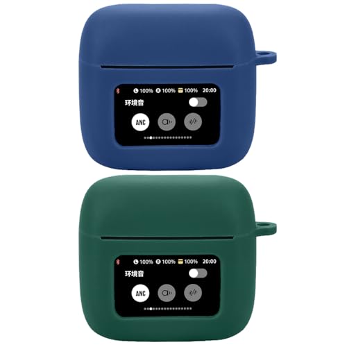 Akanry compatibile per JBL Tour Pro 3 Custodia per cuffie,[Supporta la ricarica wireless] [Custodia protettiva antiurto] Custodia protettiva in silicone protettiva per cuffie (blue Green)