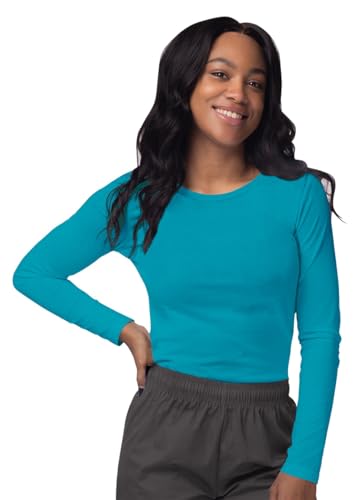 Sivvan Scrubs for Women - Long Sleeve Comfort Underscrub Tee - S8500 - Teal Blue - M